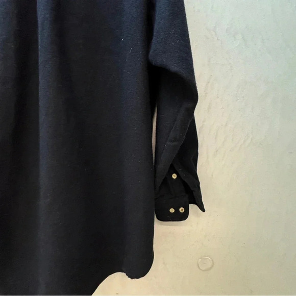 VTG Tommy Hilfiger || Men's Wool Blend Button Up Shirt in Black Sz Medium - Picture 4 of 11